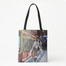 Deutsche Elfbahn Stadt Shopping Fantasy Tote Tag