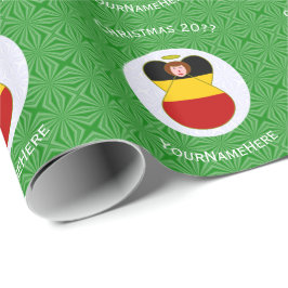 Deutsche Engel-Weihnachtsfahne Personalisiert Geschenkpapier