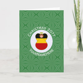 Deutsche Engel-Weihnachtsfahne Personalisiert Karte