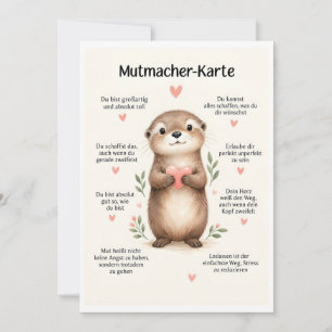 Deutsche Ermutigungskarte - süße Otterkarte Feiertagskarte