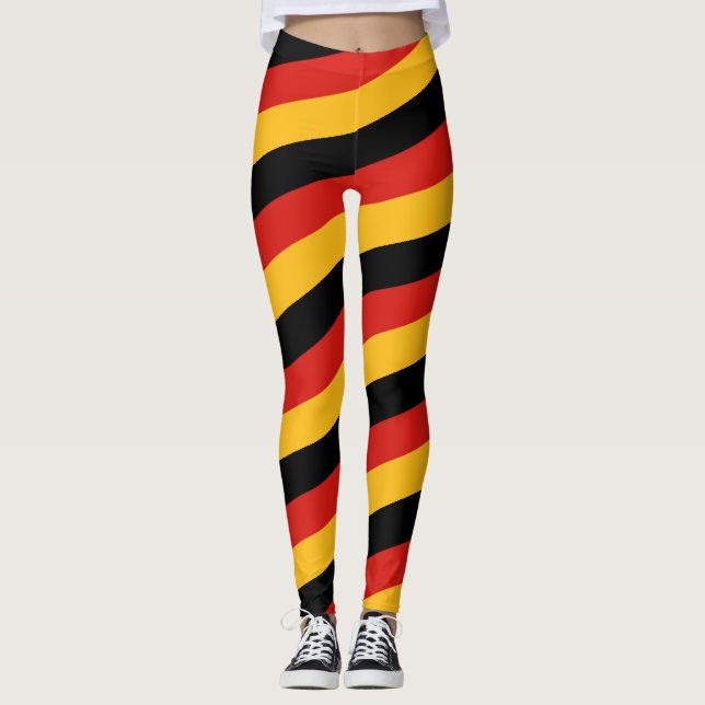 DEUTSCHE FLAG FARBEN Streifen + Ihre Ideen Leggings (Vorderseite)