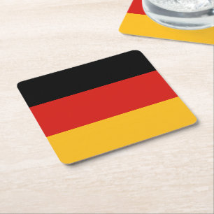 DEUTSCHE FLAGFARBEN + Ihre Ideen Rechteckiger Pappuntersetzer