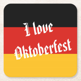 DEUTSCHE FLAGFARBEN + Ihre Ideen Rechteckiger Pappuntersetzer