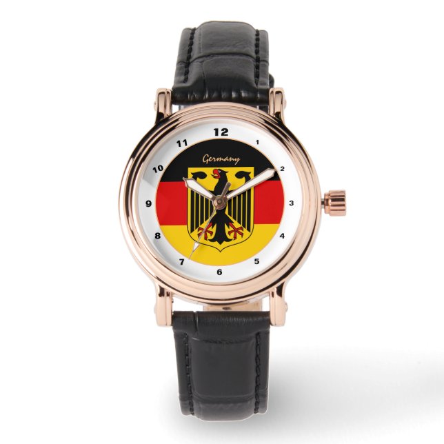 Deutsche Flagge, Adler/Deutschland Mode/Design-Uhr Armbanduhr (Vorderseite)
