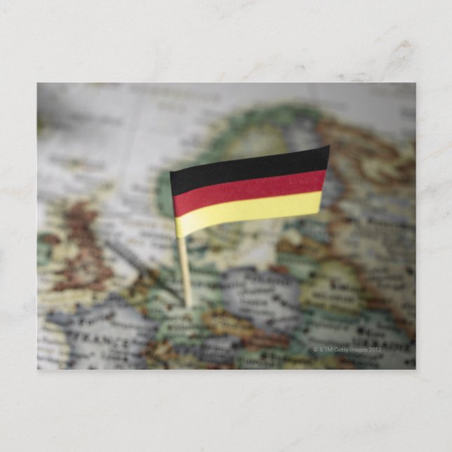 Deutsche Flagge auf Karte (Vorderseite)