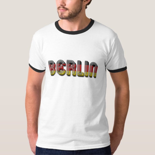 Deutsche Flagge Berlins Deutschland färbt T-Shirt (Vorderseite)