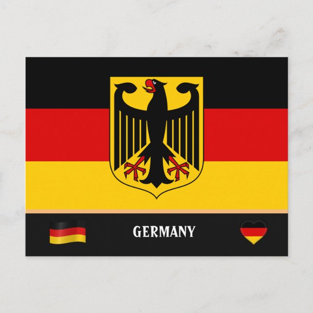 Deutsche Flagge / Deutschland / Deutschland Postkarte (Vorderseite)