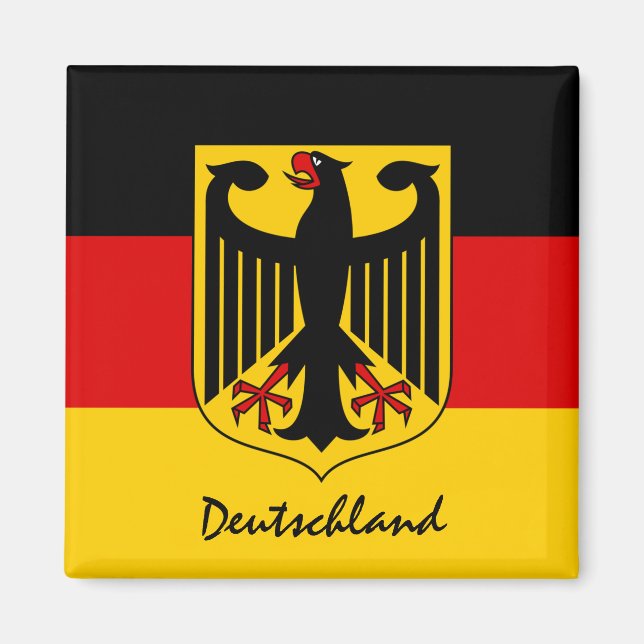 Deutsche Flagge & Deutschland Ferien-/Sportfans Magnet (Vorne)