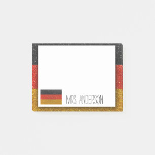 Deutsche Flagge Deutschland Glitzer Lehrer Unterri Post-it Klebezettel