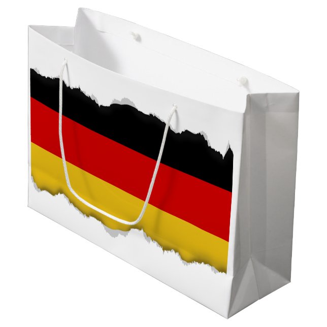 Deutsche Flagge Große Geschenktüte (Vorderseite Schrägansicht)