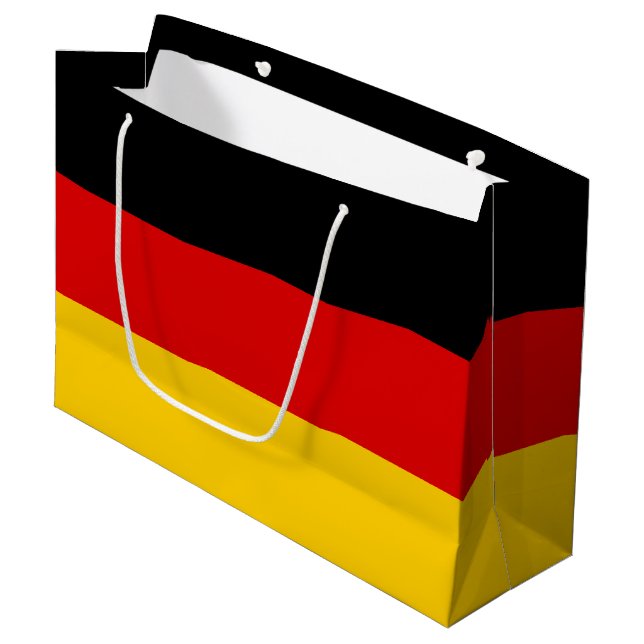 Deutsche Flagge Große Geschenktüte (Vorderseite Schrägansicht)