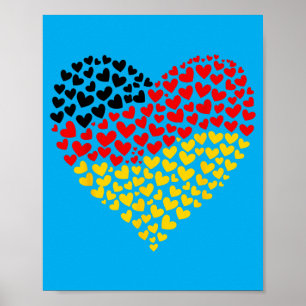 Deutsche Flagge Herz von Pion für Deutschland Frau Poster