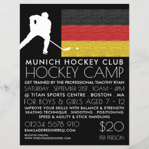 Deutsche Flagge, Hockey-Spieler, Camp-Werbe-Flyer Flyer