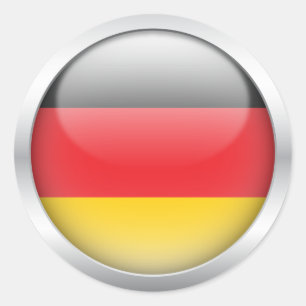 Deutsche Flagge in der Kugel Runder Aufkleber