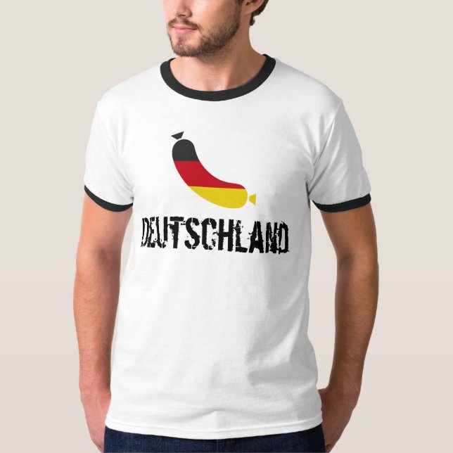 Deutsche Flagge in einer Wurst, der deutsche Wurst T-Shirt (Vorderseite)