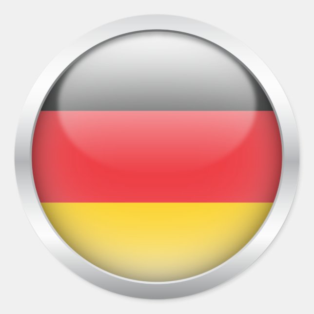 Deutsche Flagge in Orb Runder Aufkleber (Vorderseite)