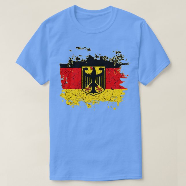 Deutsche Flagge mit Adler T-Shirt (Design vorne)
