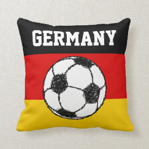 Deutsche Flagge mit Fußball Kissen