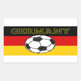 Deutsche Flagge mit Fußball Rechteckiger Aufkleber