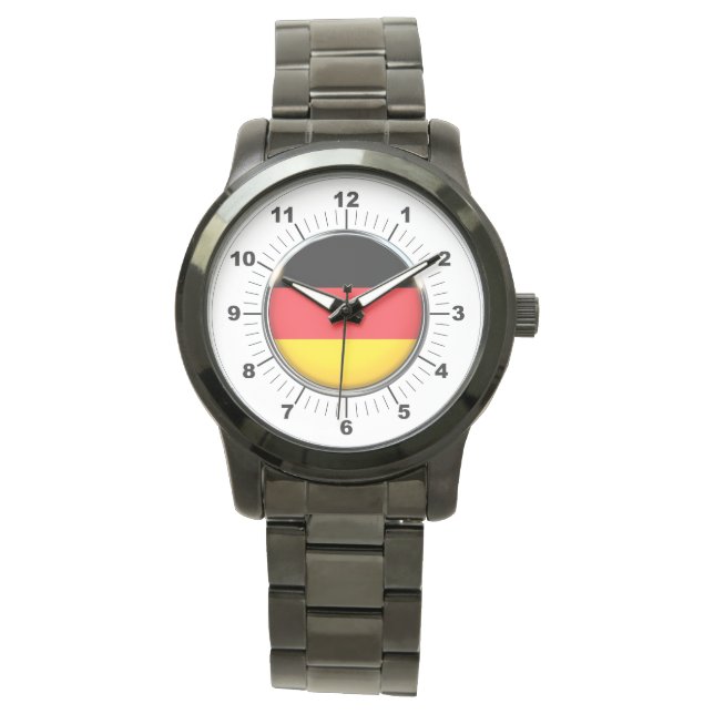 Deutsche Flagge - Oversized Black Watch Armbanduhr (Vorderseite)