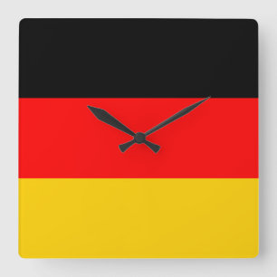 Deutsche Flagge Quadratische Wanduhr