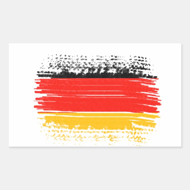 Deutsche Flagge Rechteckiger Aufkleber (Vorderseite)