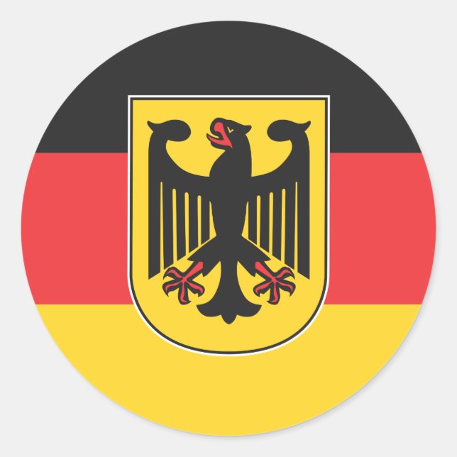 Deutsche Flagge Runder Aufkleber (Vorderseite)