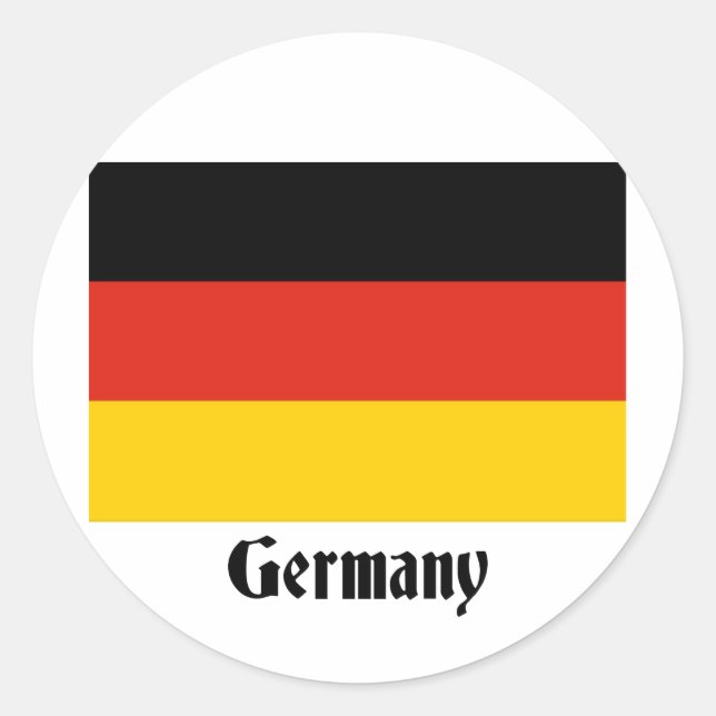 Deutsche Flagge Runder Aufkleber (Vorderseite)