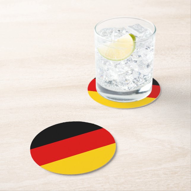 Deutsche Flagge Runder Pappuntersetzer (Vor Ort)