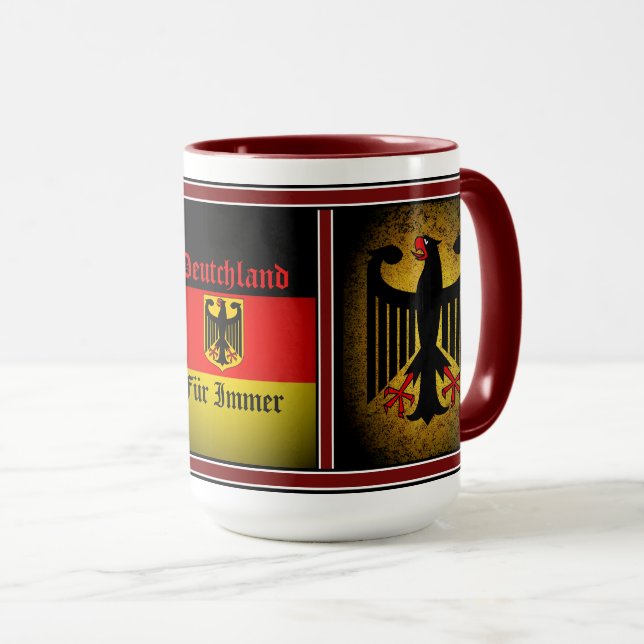 Deutsche Flagge, Schwarzadler, Deutschland Pelz Tasse (VorderseiteRechts)