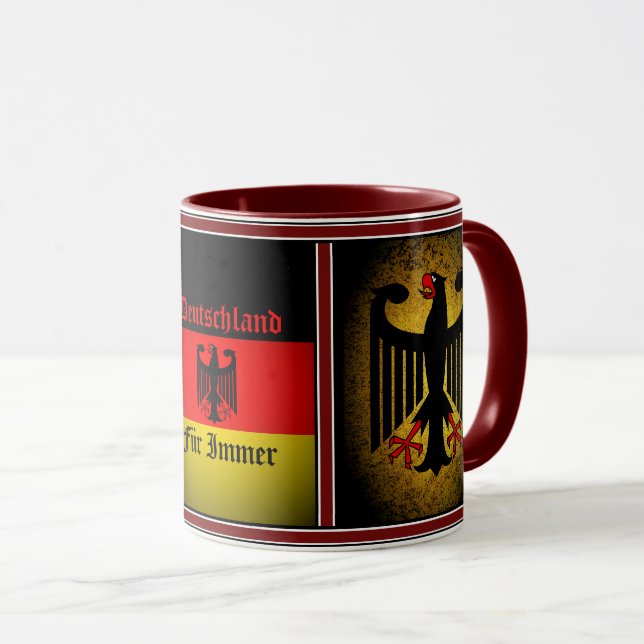 Deutsche Flagge, Schwarzadler, Deutschland Pelz Tasse (VorderseiteRechts)
