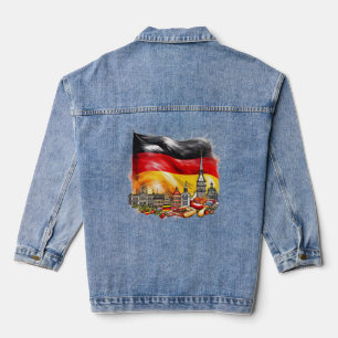 Deutsche Flagge und Sehenswürdigkeiten Jeansjacke