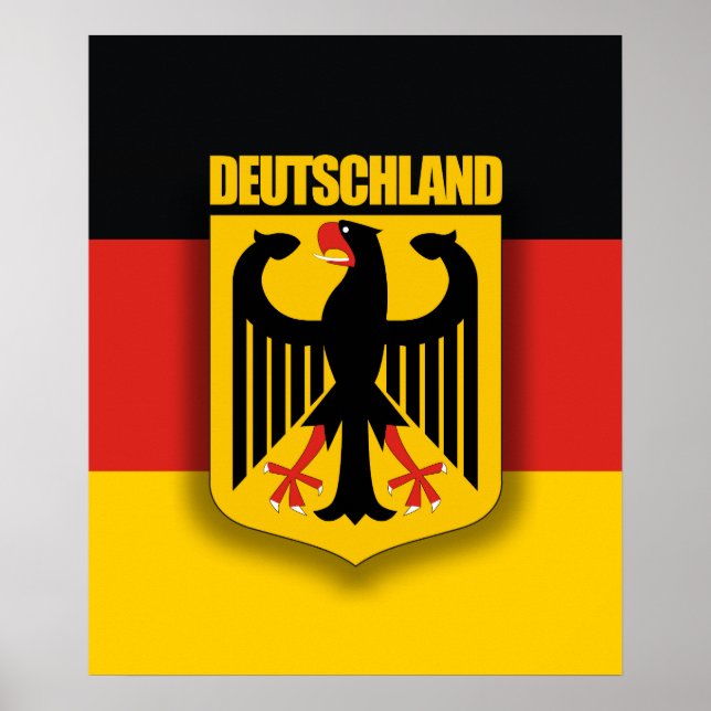 Deutsche Flagge und Wappen Poster (Vorne)