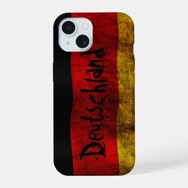 Deutsche Flagge - Vintage iPhone 15 Hülle (Rückseite)