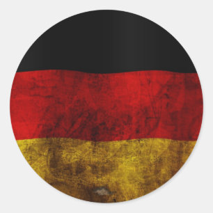 Deutsche Flagge - Vintage Runder Aufkleber