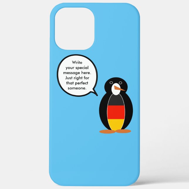 Deutsche Flagge Vortrag Frau Penguin Case-Mate iPhone Hülle (Rückseite)