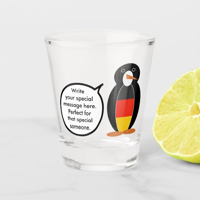 Deutsche Flagge Vortrag von Frau Penguin Personali Schnapsglas (Vorderseite)