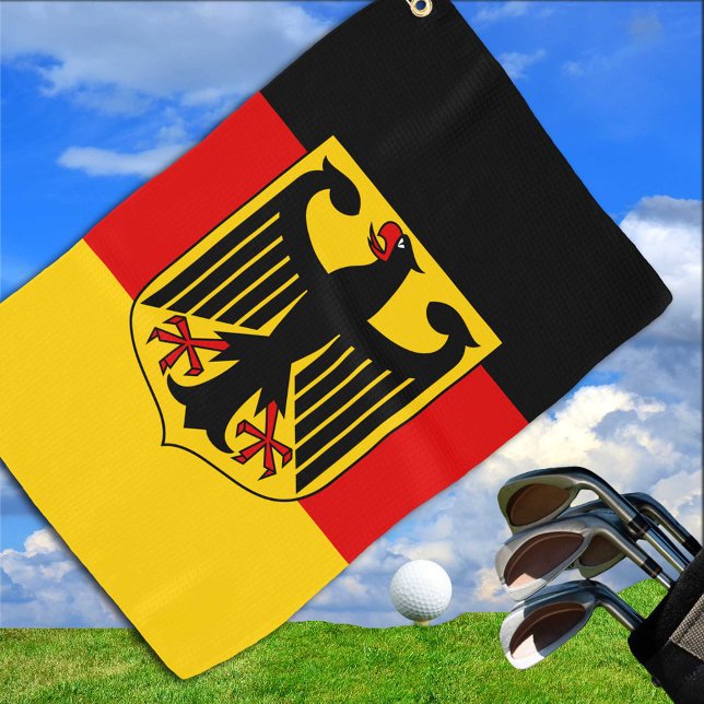 Deutsche Flagge & Wappen, Deutschland/Sportfans Golfhandtuch (Von Creator hochgeladen)