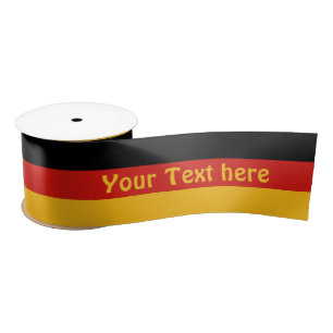 DEUTSCHE FLAGGEN-FARBEN + Ihr Text Satinband