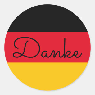 Deutsche Flaggenfarben Danke Runder Aufkleber