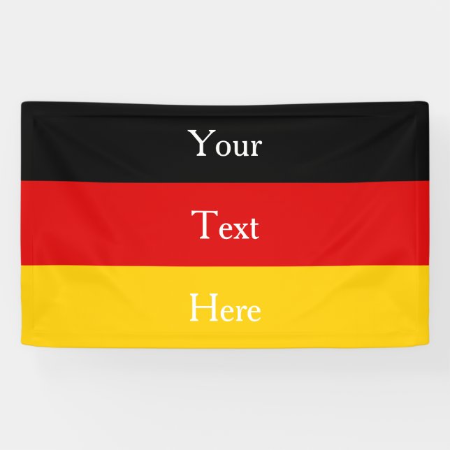Deutsche Flaggenfarben Schwarzes Gold Personalisie Banner (Horizontal)