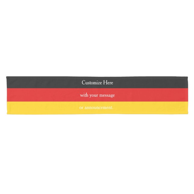Deutsche Flaggenfarben Schwarzes Gold Personalisie Kurzer Tischläufer (Horizontal)