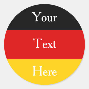 Deutsche Flaggenfarben Schwarzes Gold Personalisie Runder Aufkleber