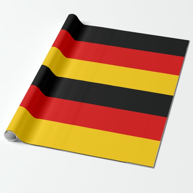 Deutsche Flaggenfarben Schwarzes Rotes Gold 5" Str Geschenkpapier (Ungerollt)