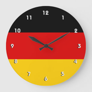 Deutsche Flaggenmauer mit Zahlen Große Wanduhr