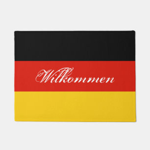 Deutsche Flaggentürmatte mit willkommenem Text Fußmatte