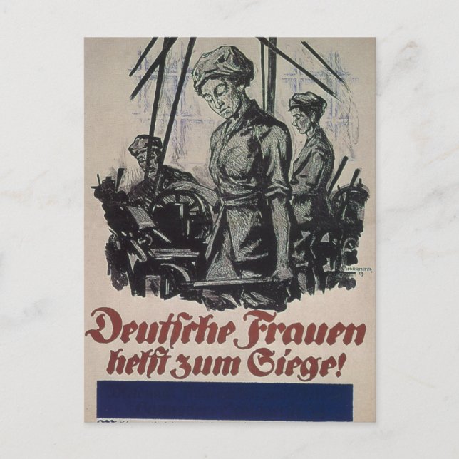 Deutsche Frauen, Arbeit_Propaganda Poster Postkarte (Vorderseite)