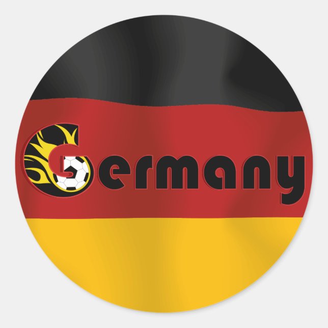 Deutsche Fußballflagge Runder Aufkleber (Vorderseite)