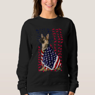 Deutsche Hirte 4. Juli US Flag Patriot Dog Mo Sweatshirt
