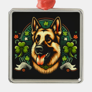 Deutsche Hirte St Patrick's Day Shepherd Dog Gesch Ornament Aus Metall